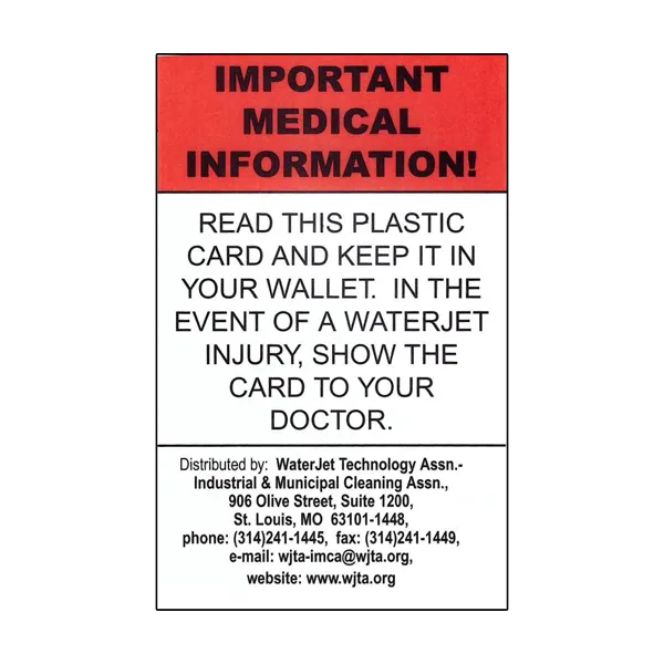 WJTA Medical Alert Card English